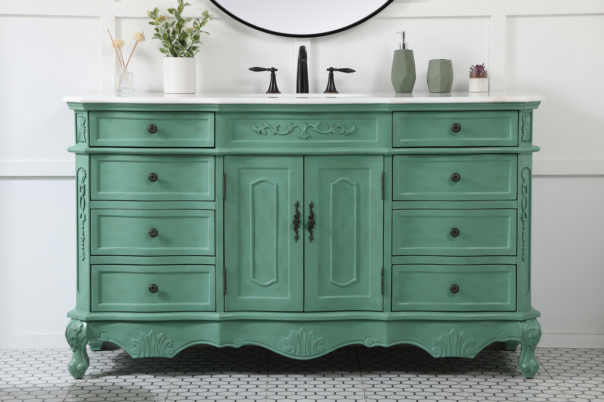 60 inch Adelina Single Bathroom Vanity in Vintage Mint