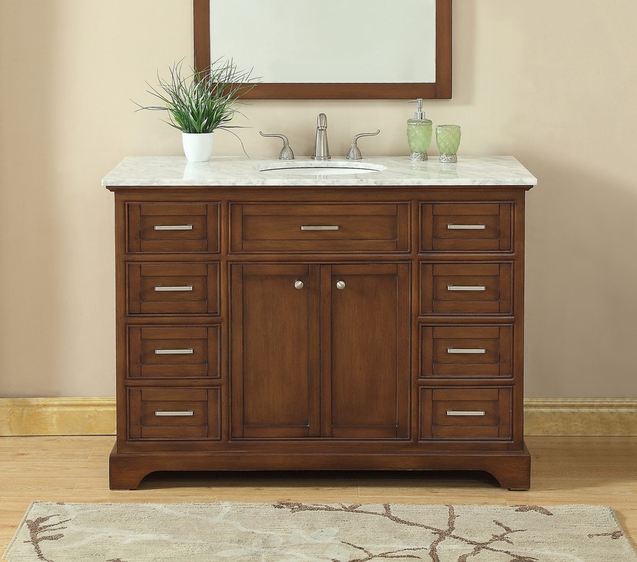 48 In. Modern Fitting Single Bathroom Vanity Set In Teak