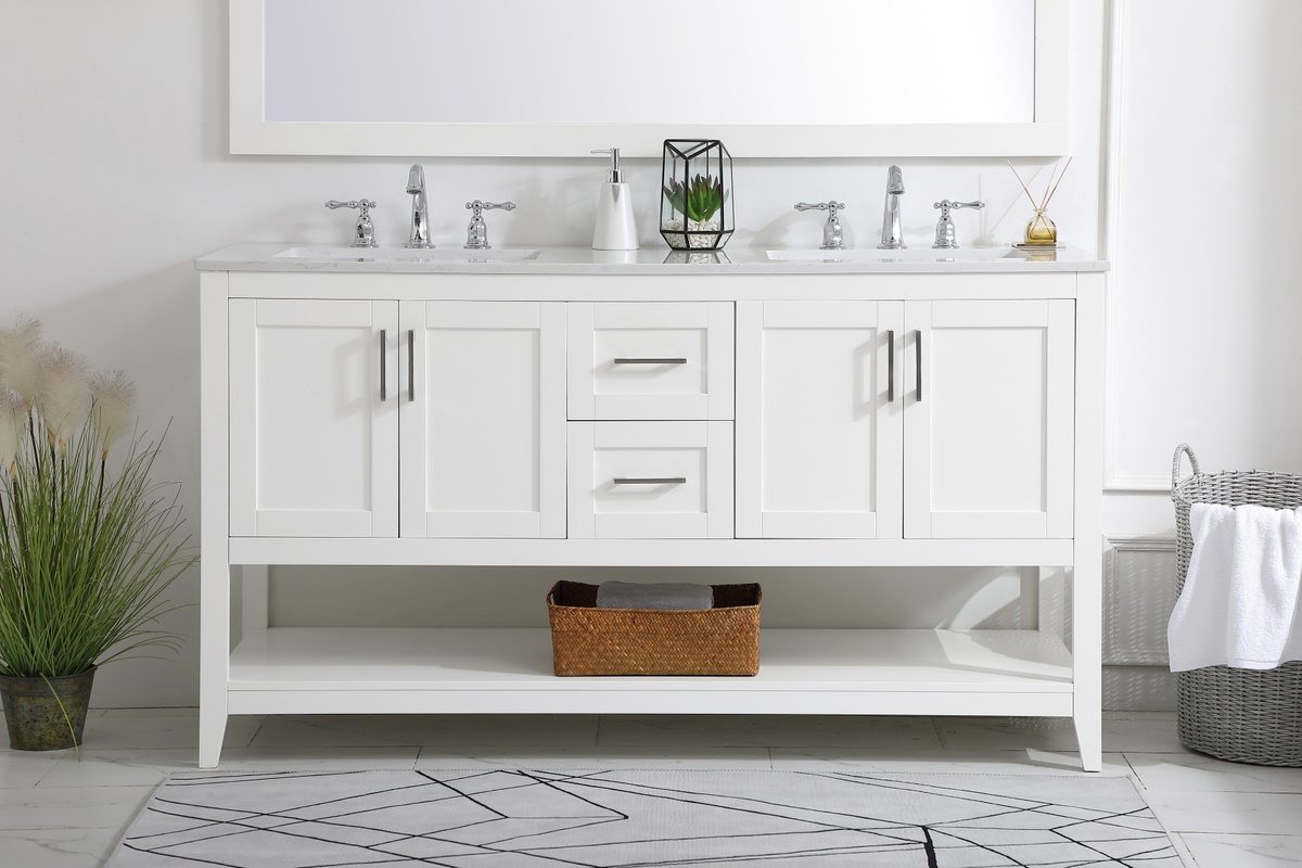 60 inch Modern Fitting Double Bathroom Vanity with Three Finishes Options 