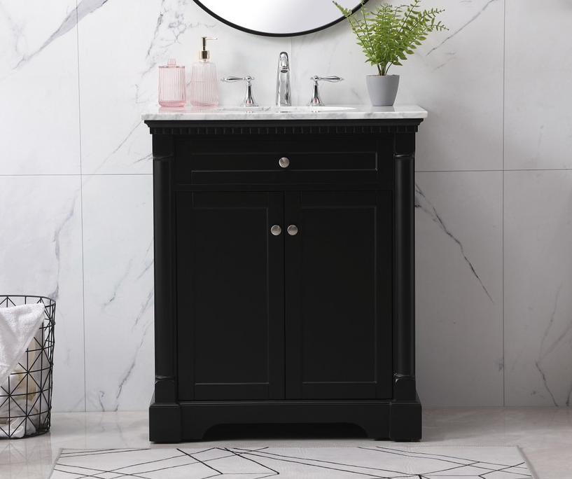 30 inch Single Bathroom Vanity set in Black