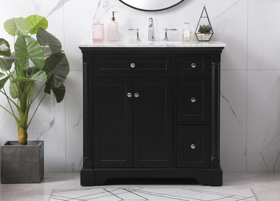 36 inch Single Bathroom Vanity set in Black