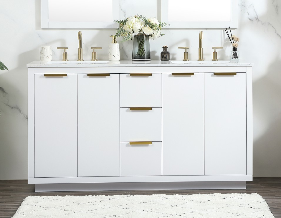 60 inch Double Bathroom Vanity with Three Finish Options