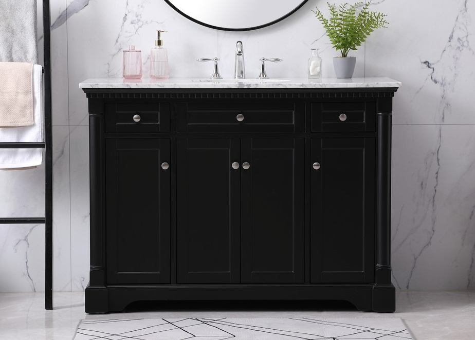 48 inch Single Bathroom Vanity set in Black