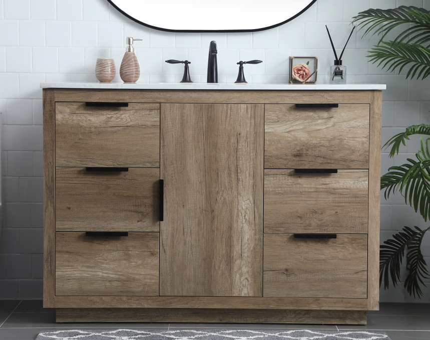 48 Inch Single Bathroom Vanity in Natural Oak