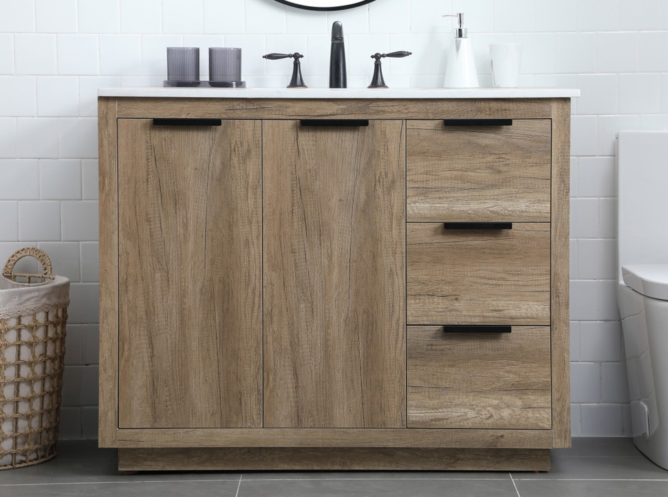 42 inch Single Bathroom Vanity in Natural Oak