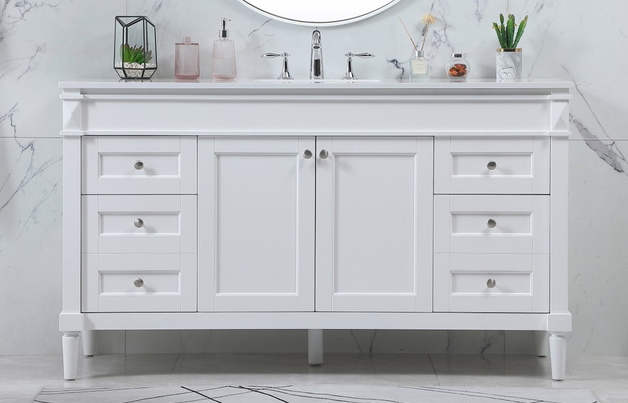 60 inch Modern Fitting Single Bathroom Vanity with Three Finish Options