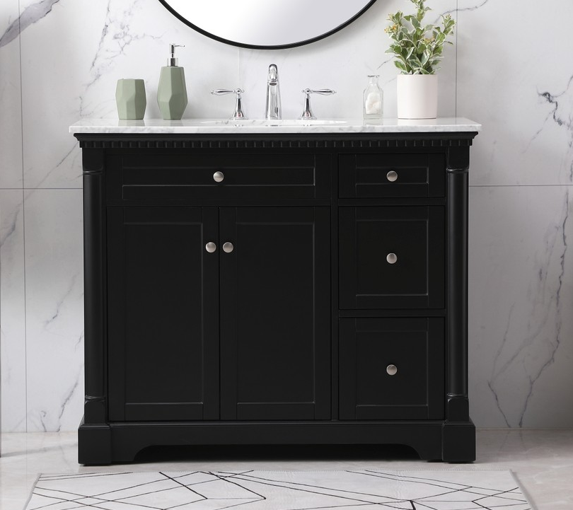 42 inch Single Bathroom Vanity set in Black