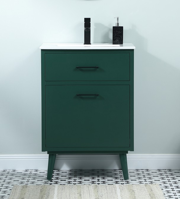 24 inch Bathroom Vanity in Green 