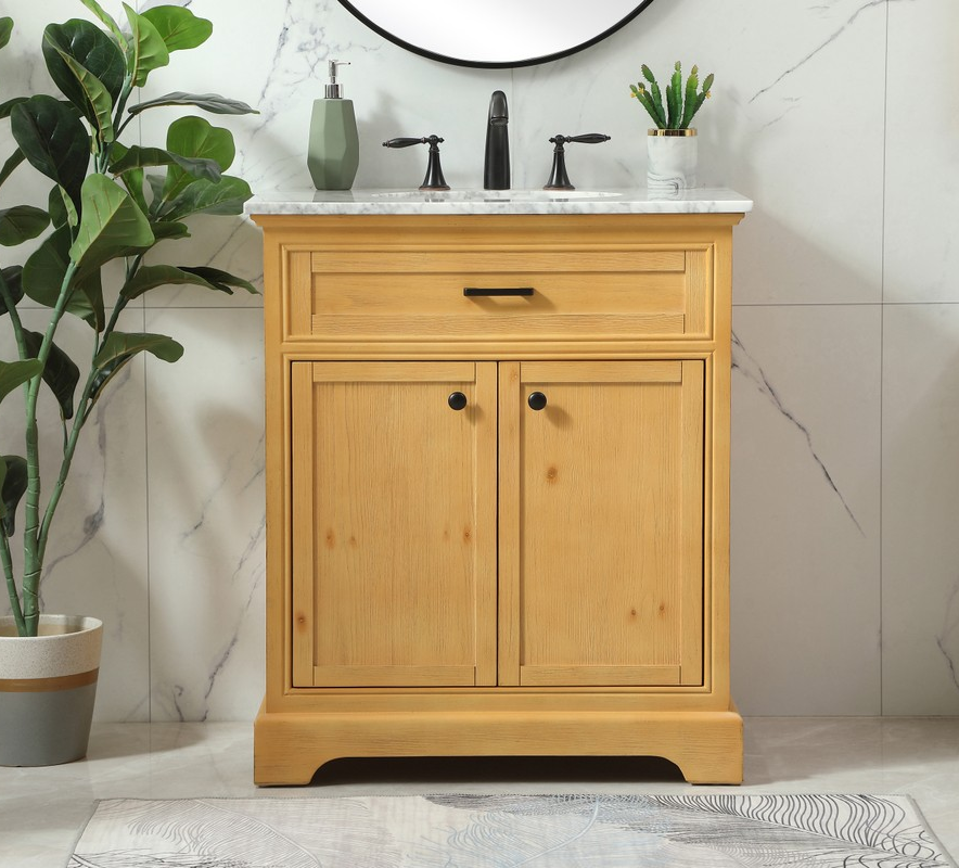 30 inch Modern Fitting Single bathroom Vanity in Natural Wood