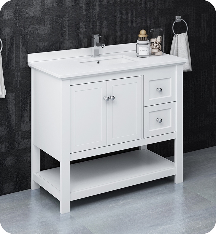 40" Traditional Bathroom Cabinet with Top & Sink - Color Options