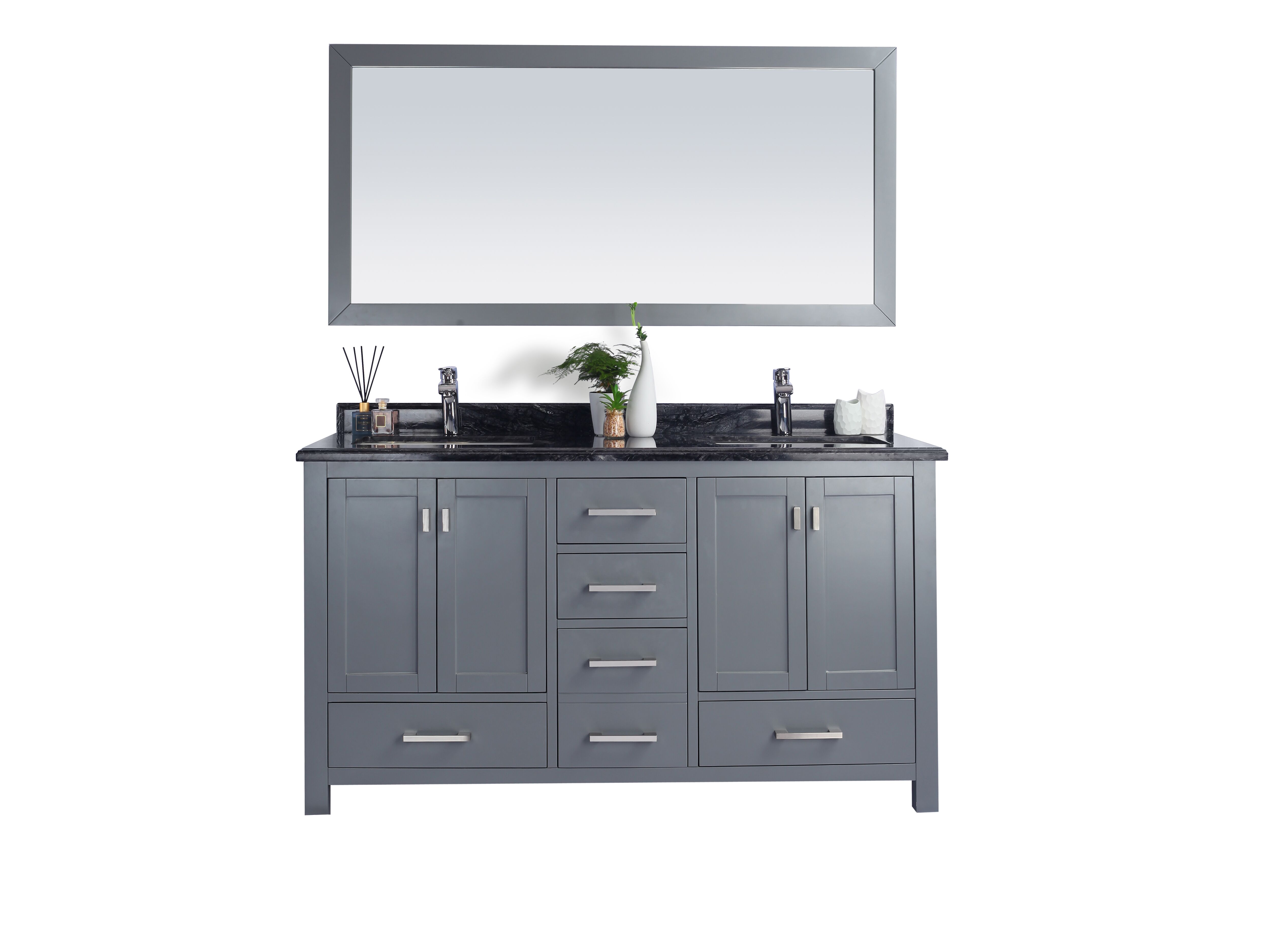 60" Double Sink Bathroom Vanity Cabinet + Top and Color Options