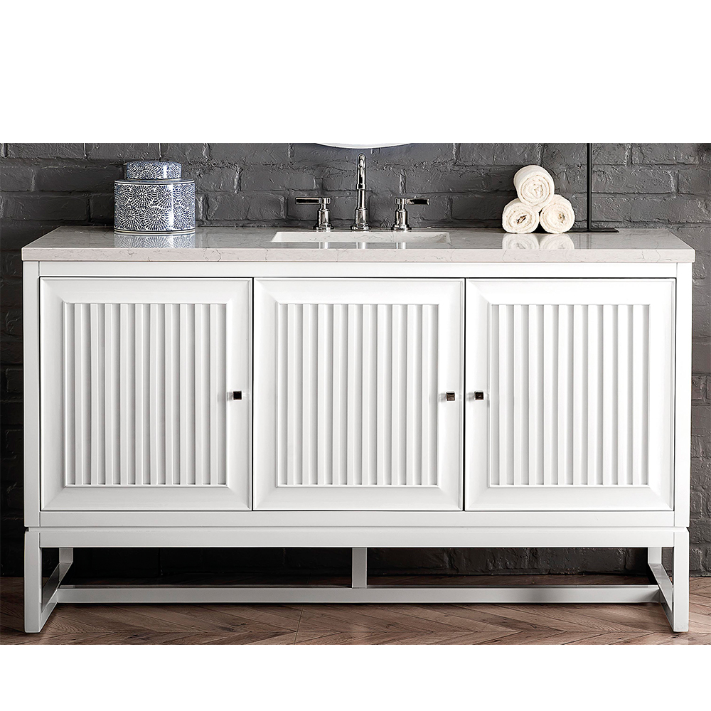 James Martin Athens Collection 60" Single Vanity Cabinet , Glossy White
