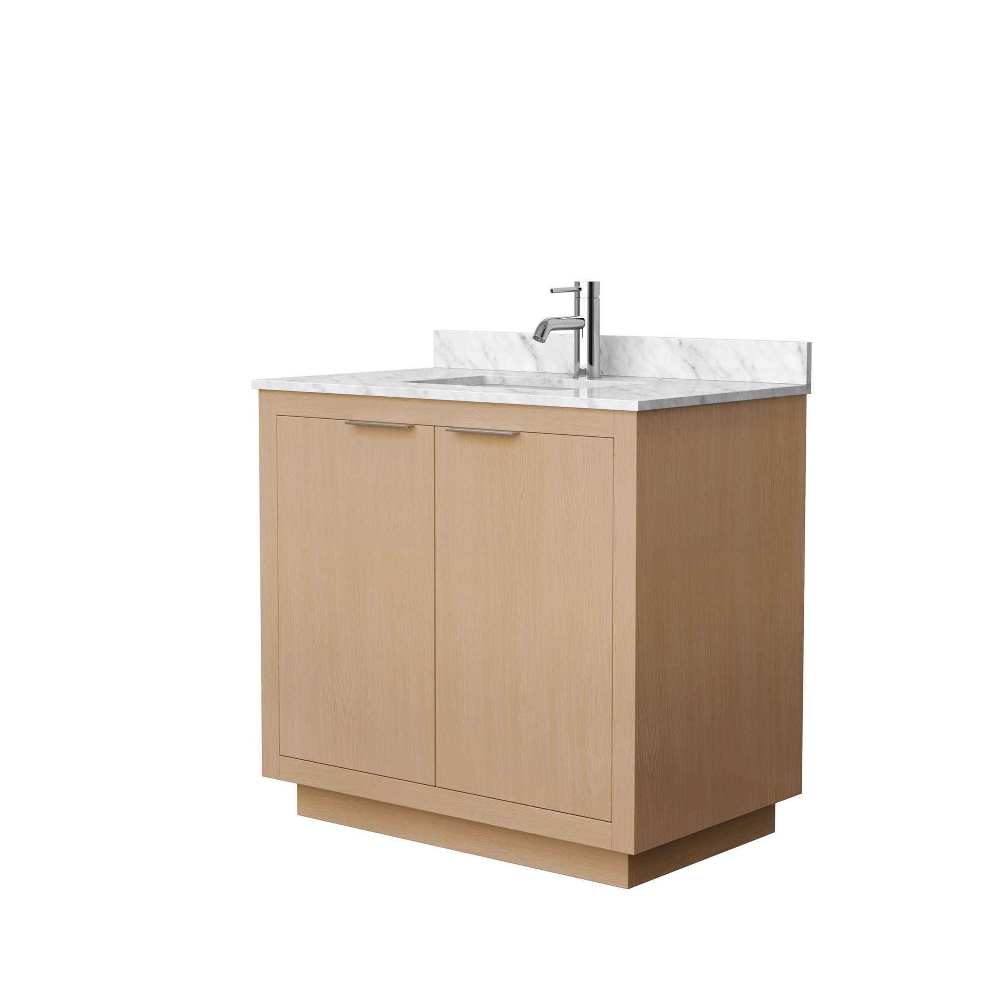 36" Single Bathroom Vanity in Light Straw with Countertop and Hardware Options