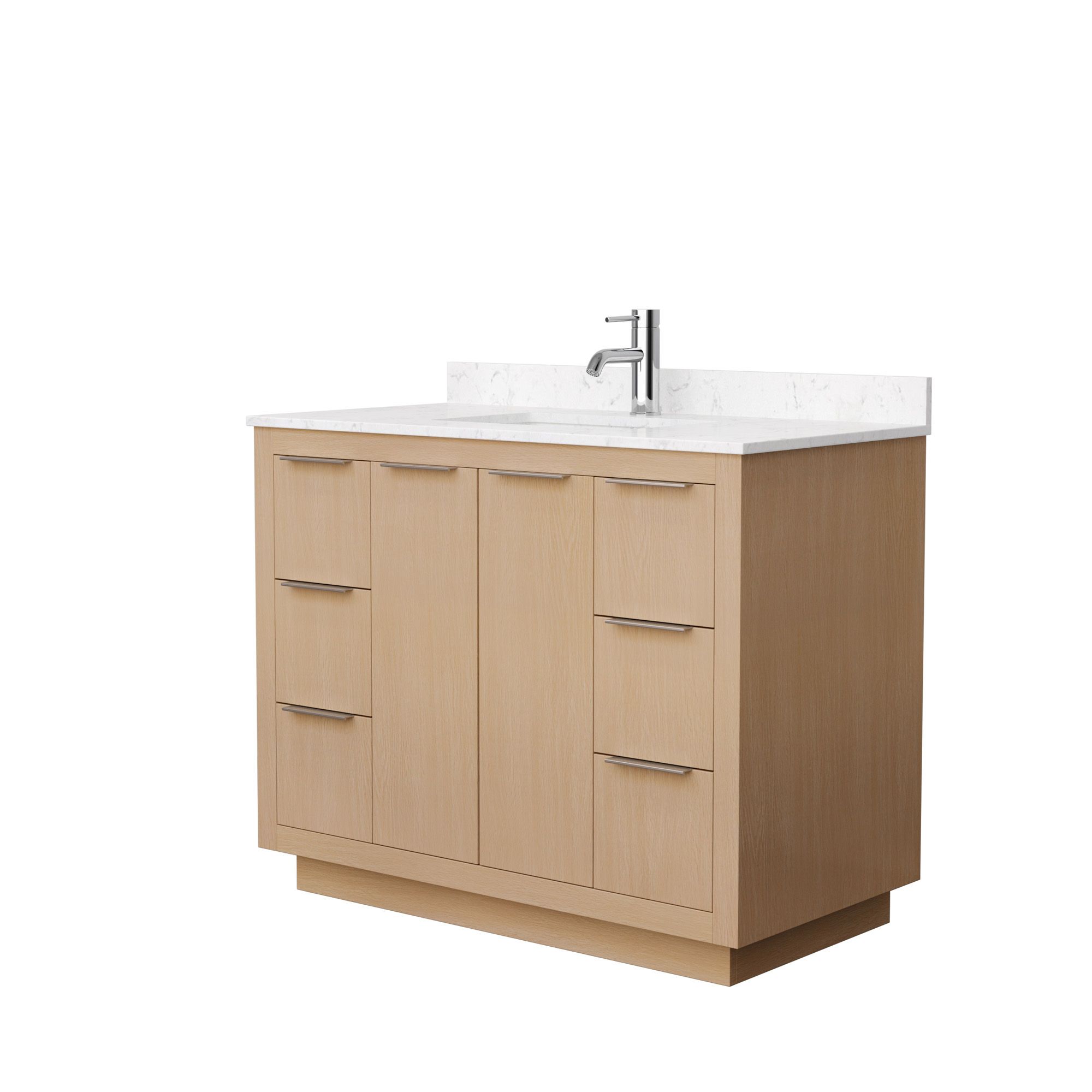 42" Single Bathroom Vanity in Light Straw with Countertop and Hardware Options
