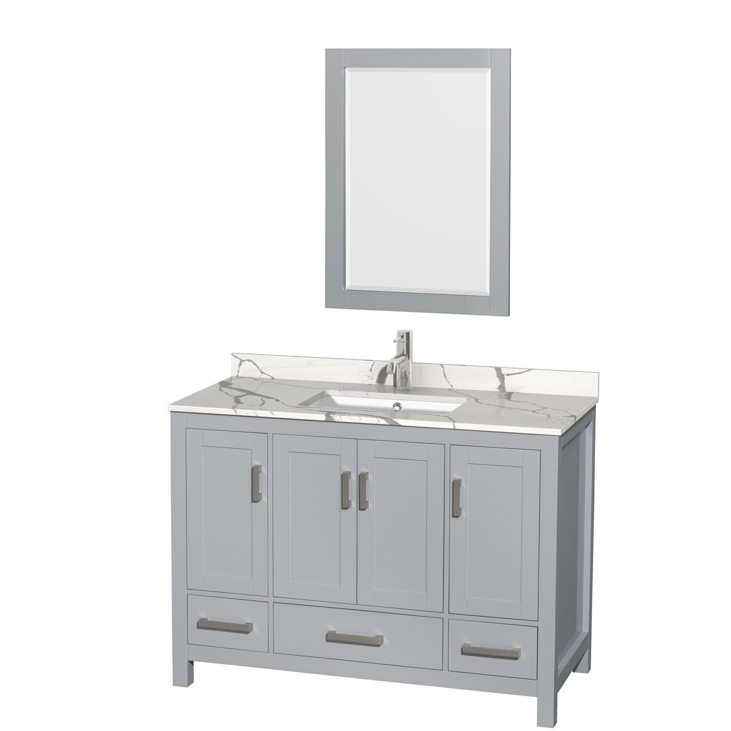 48" Single Bathroom Vanity with Color, Countertop and Mirror Options