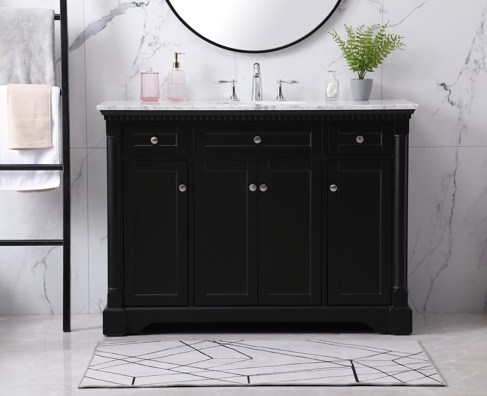 48 inch Single Bathroom Vanity set in Black