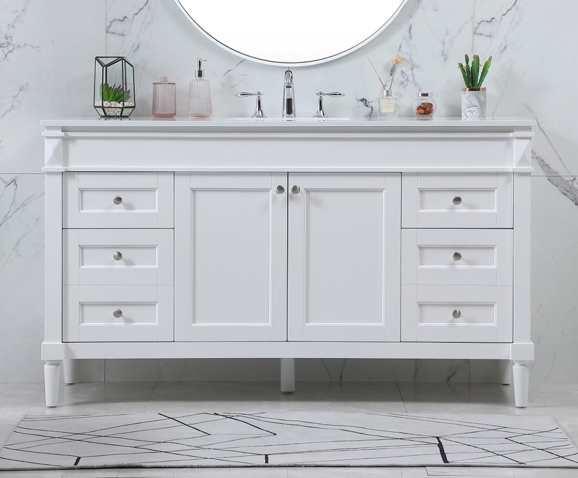 60 inch Modern Fitting Single Bathroom Vanity with Three Finish Options