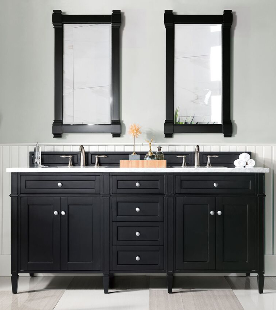 James Martin Brittany Collection 72" Double Vanity, Black Onyx