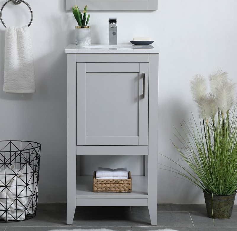 18 inch Modern Fitting Single Bathroom Vanity with Three Finishes Options