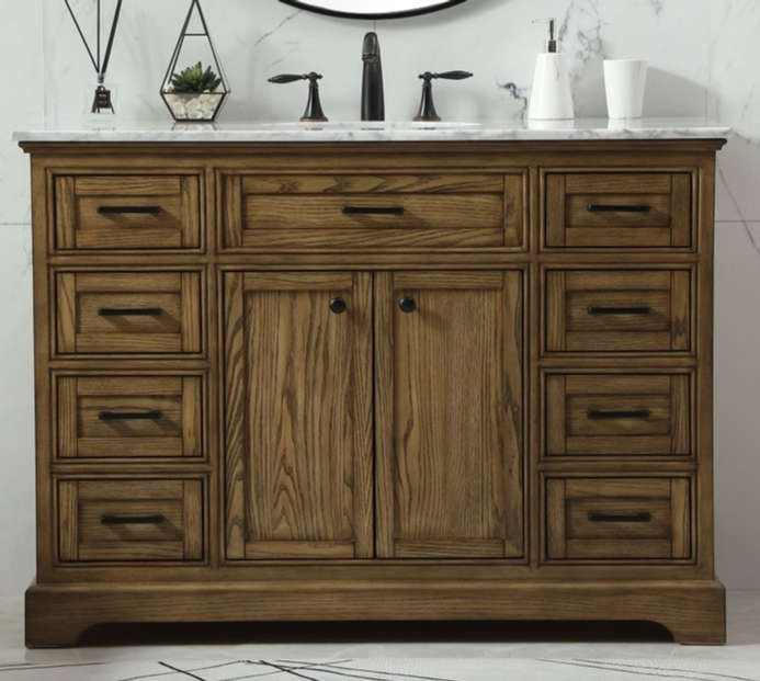 48 inch Modern Fitting Single Bathroom Vanity in Driftwood