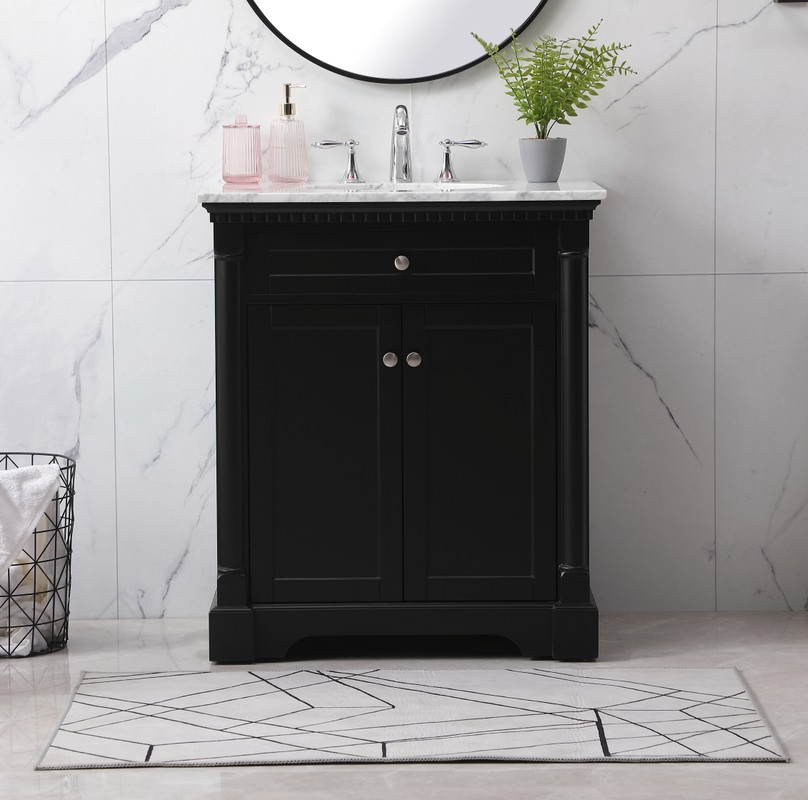 30 inch Single Bathroom Vanity set in Black