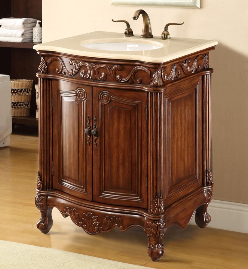 27 In. Adelina Single Bathroom Vanity Set In Chestnut 