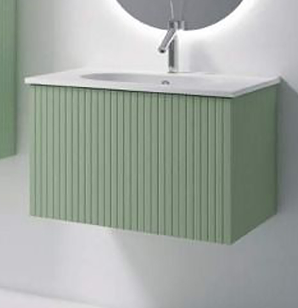 48" Lime Finish Wall Mount Bath Vanity with Linen Cabinet Option Made in Spain