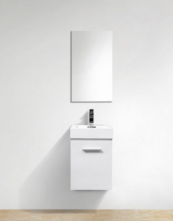 Modern Lux 16" High Gloss White Wall Mount Modern Bathroom Vanity