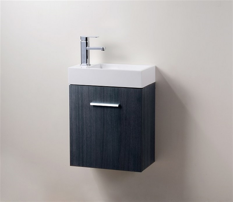 Modern Lux 18" Gray Oak Wall Mount Modern Bathroom Vanity