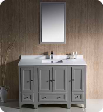48" Traditional Bathroom Vanity Gray Finish