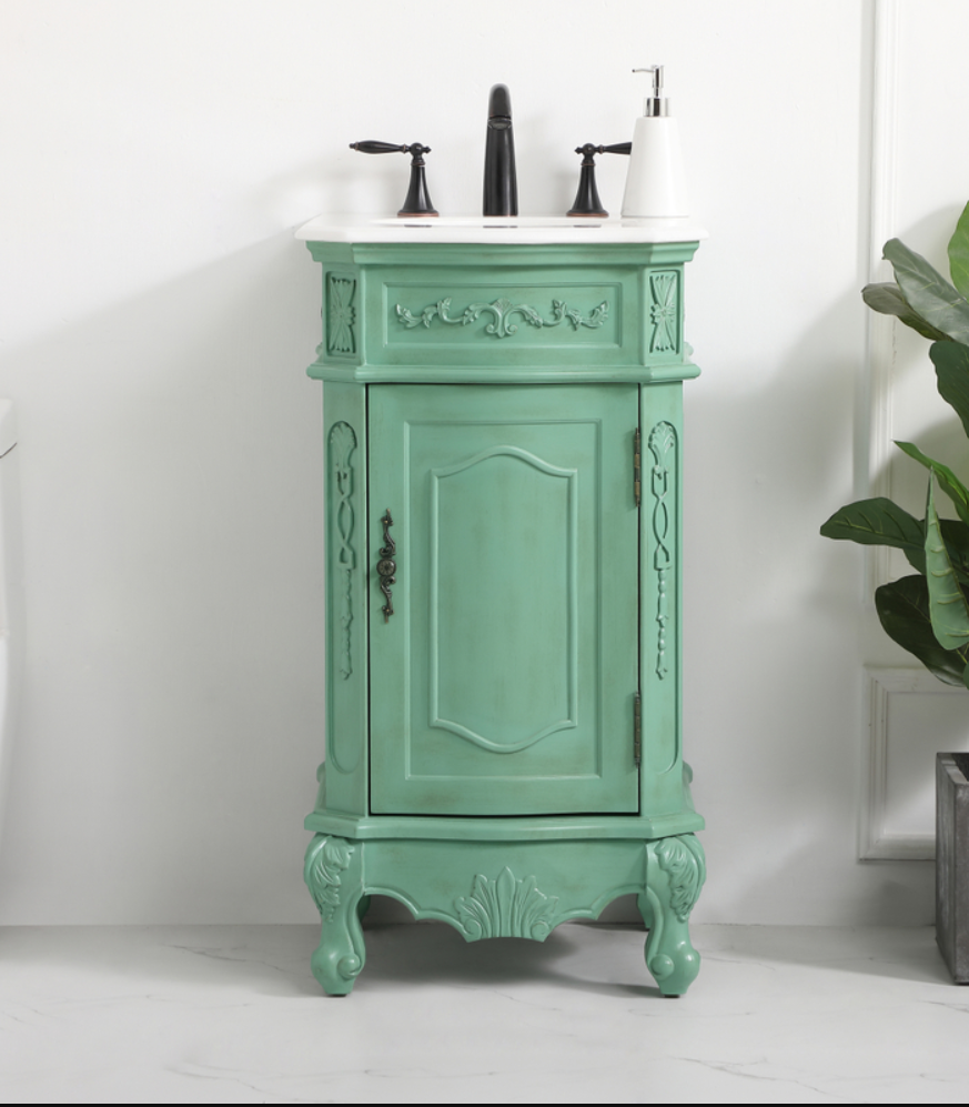 19 inch Adelina Single Bathroom Vanity in Vintage Mint