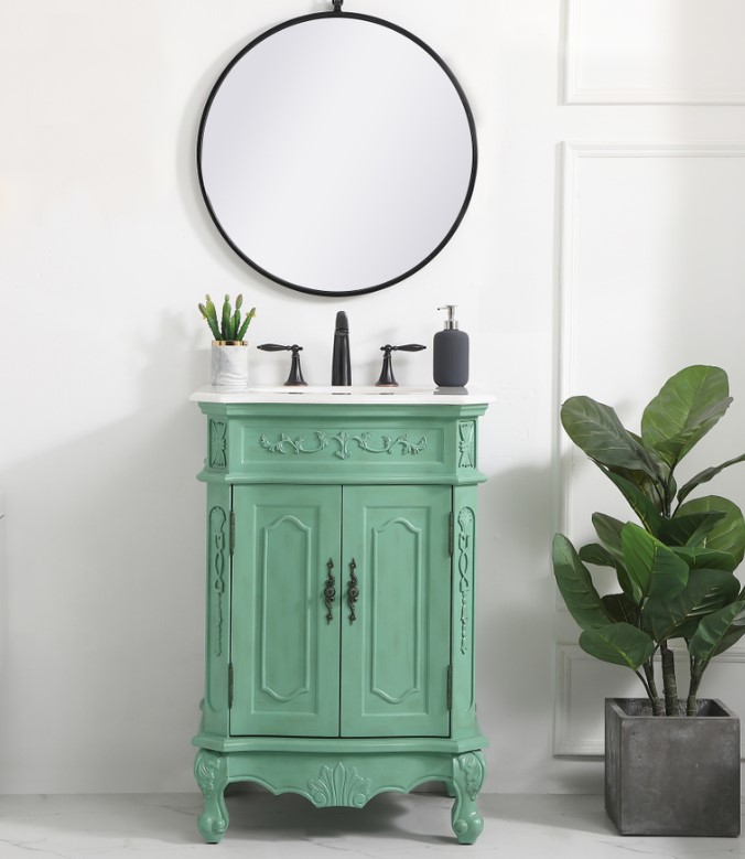 24 inch Adelina Single bathroom Vanity in Vintage Mint