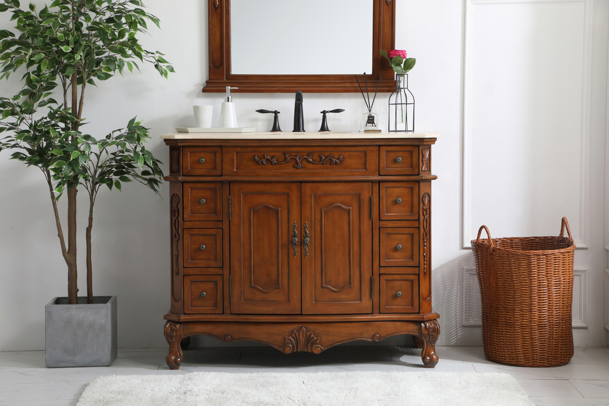 42 inch Adelina Single Bathroom Vanity in Teak