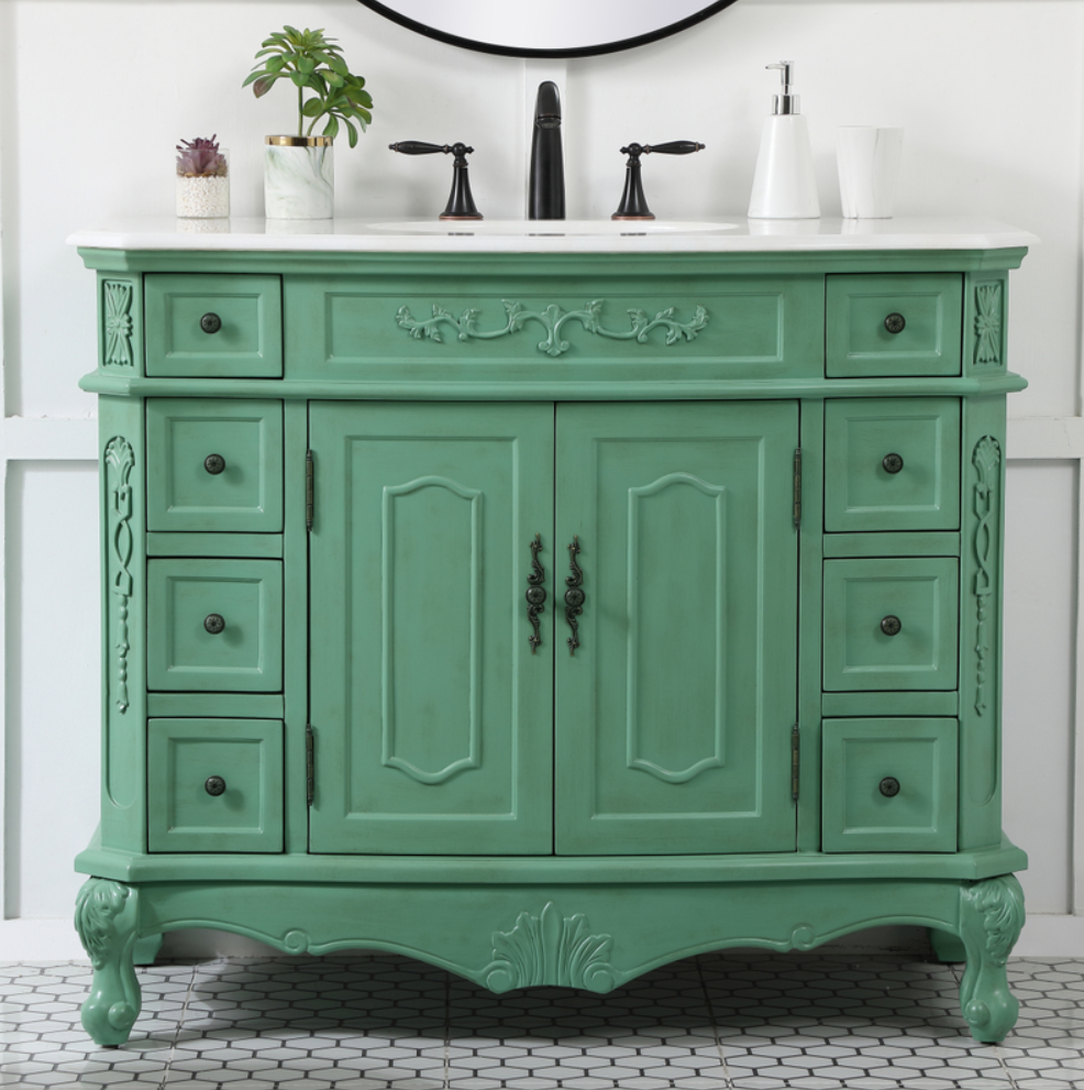 42 inch Adelina Single Bathroom Vanity in Vintage Mint