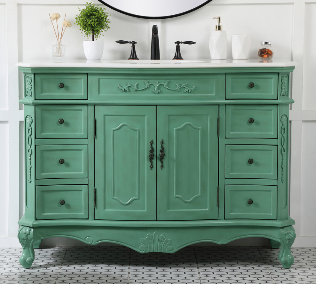 48 inch Adelina Single Bathroom Vanity in Vintage Mint