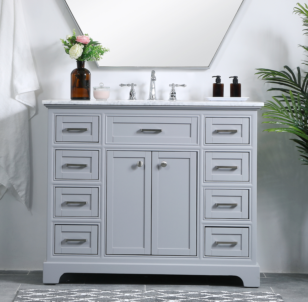 42 in. Modern Fitting Single Bathroom Vanity with Three Finishes Options