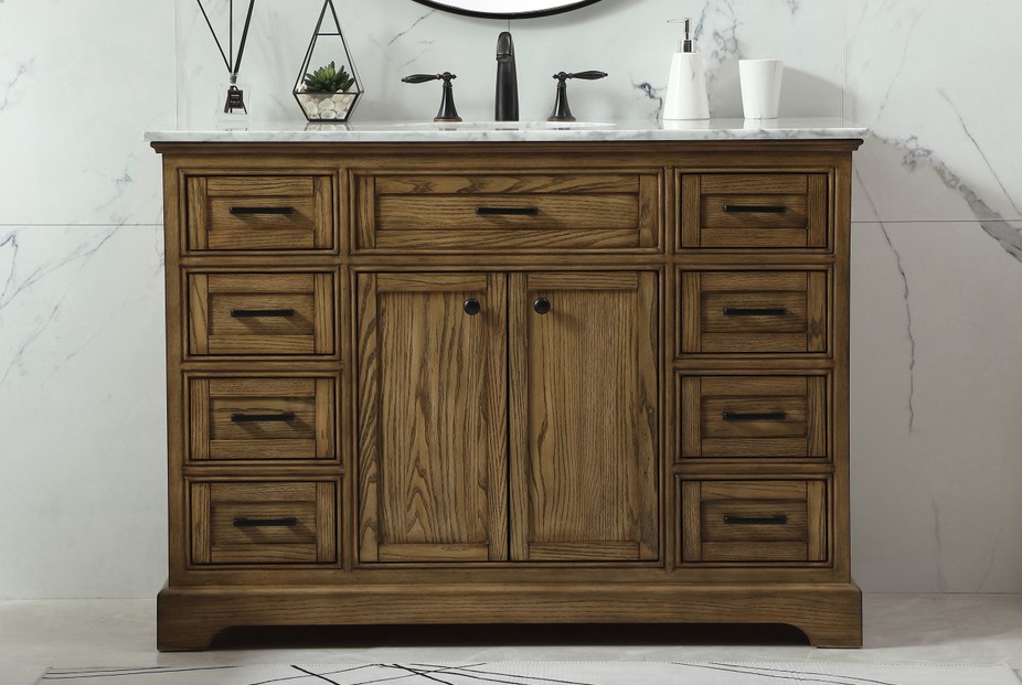 48 inch Modern Fitting Single Bathroom Vanity in Driftwood