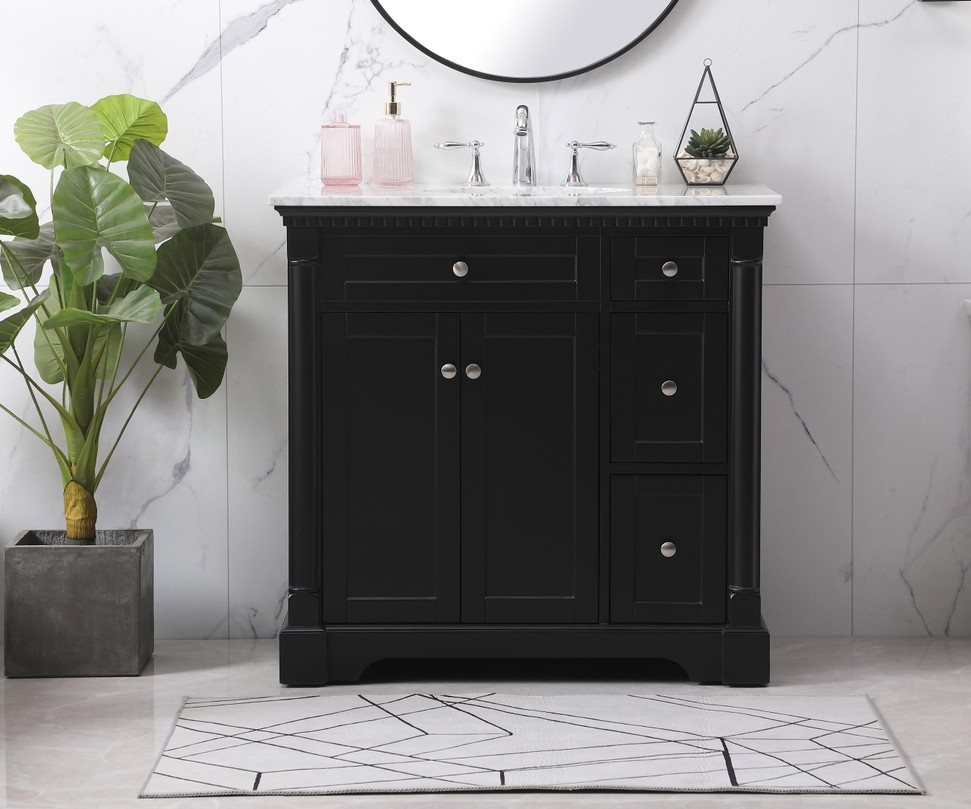 36 inch Single Bathroom Vanity set in Black