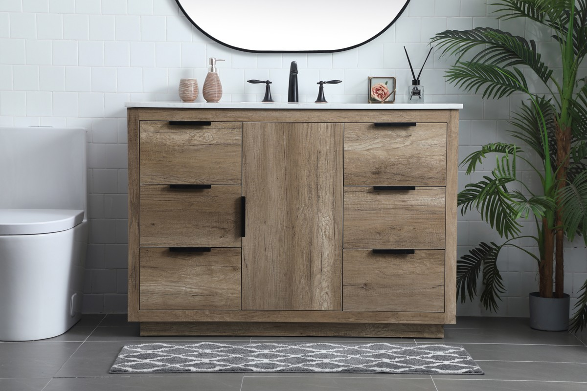 48 Inch Single Bathroom Vanity in Natural Oak