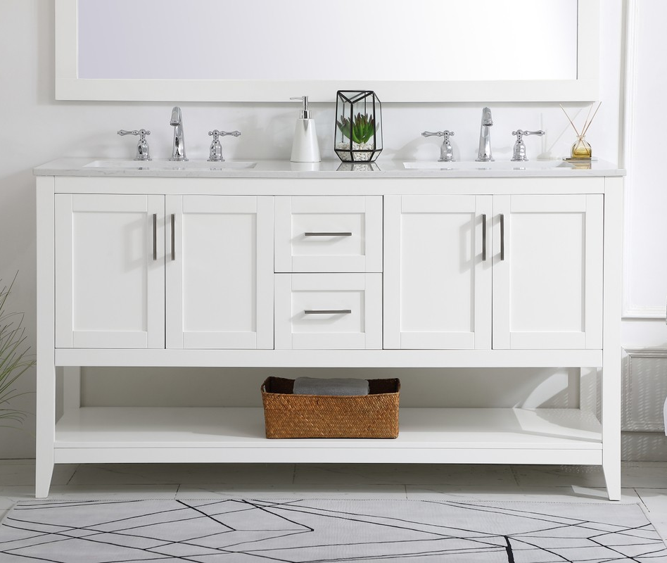 60 inch Modern Fitting Double Bathroom Vanity with Three Finishes Options 