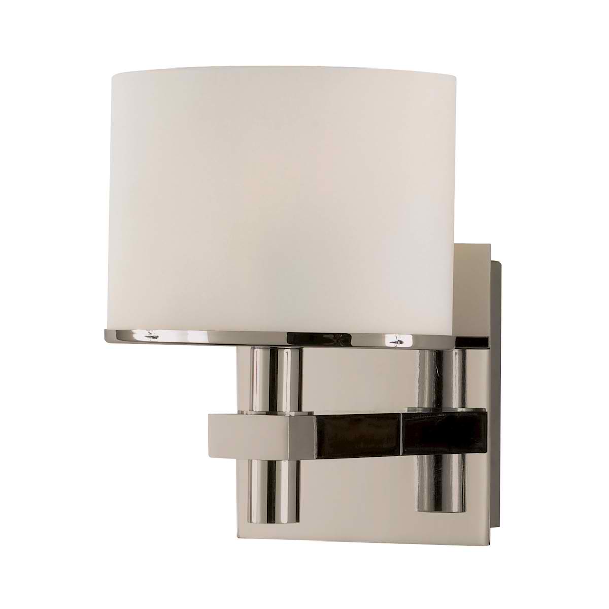 Ombra Vanity - 1 Light with Lamp White Opal Glass / Satin Nickel