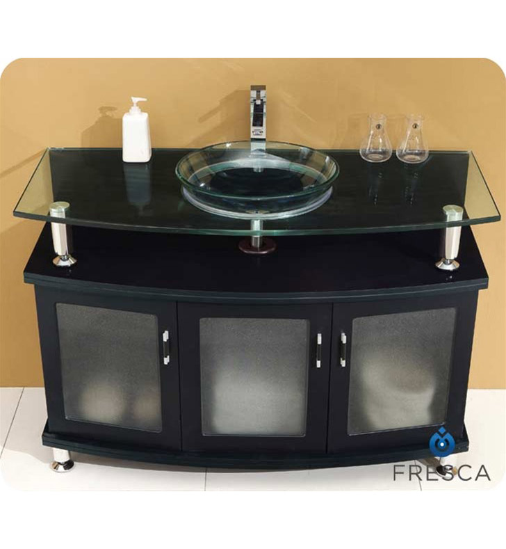 48" Modern Bathroom Vanity with Faucet and Linen Cabinet Option