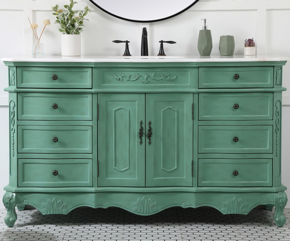 60 inch Adelina Single Bathroom Vanity in Vintage Mint