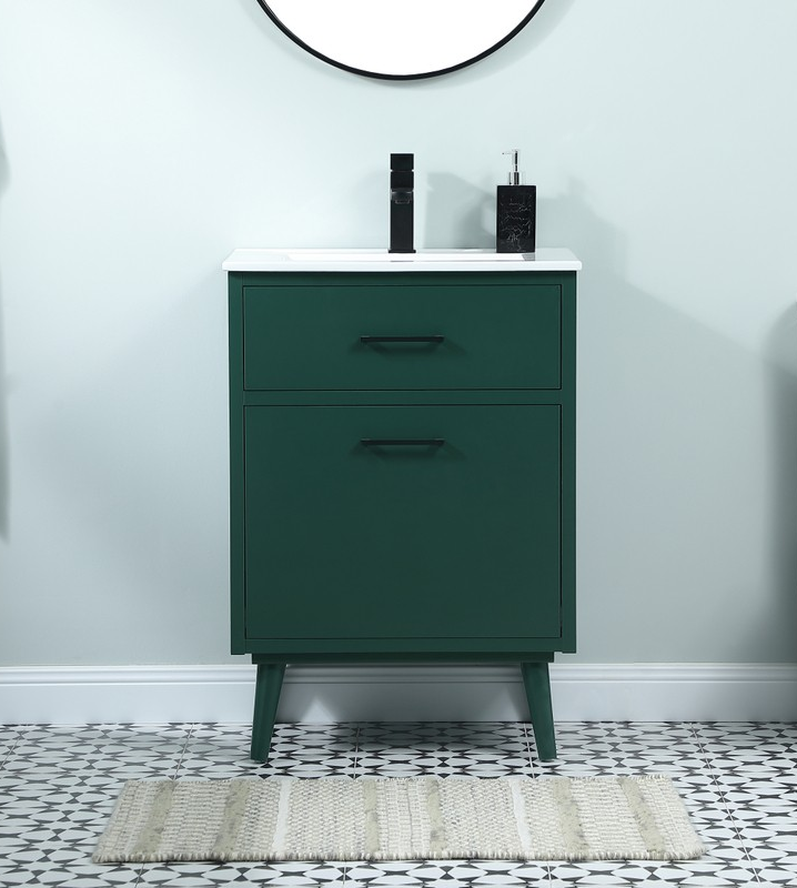 24 inch Bathroom Vanity in Green 