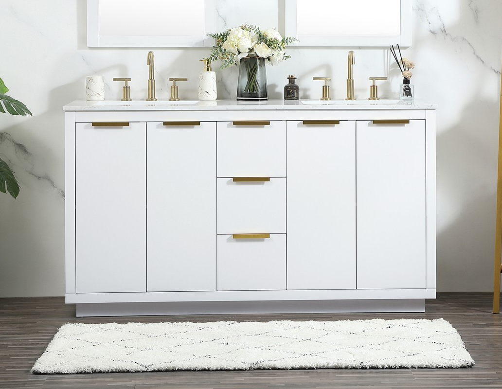 60 inch Double Bathroom Vanity with Three Finish Options