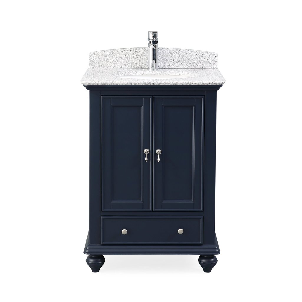 Adelina 25" Navy Blue Finish Powder Room Bathroom Sink Vanity with 4 Color Options