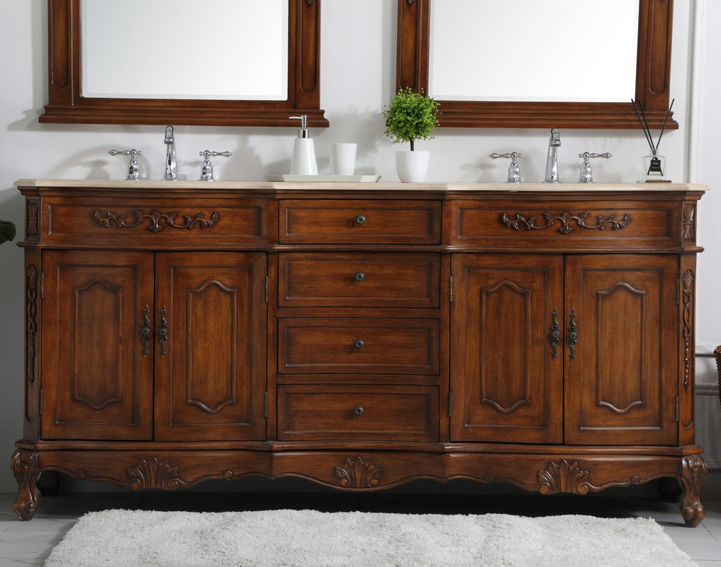 72 inch Adelina Double Bathroom Vanity in Teak