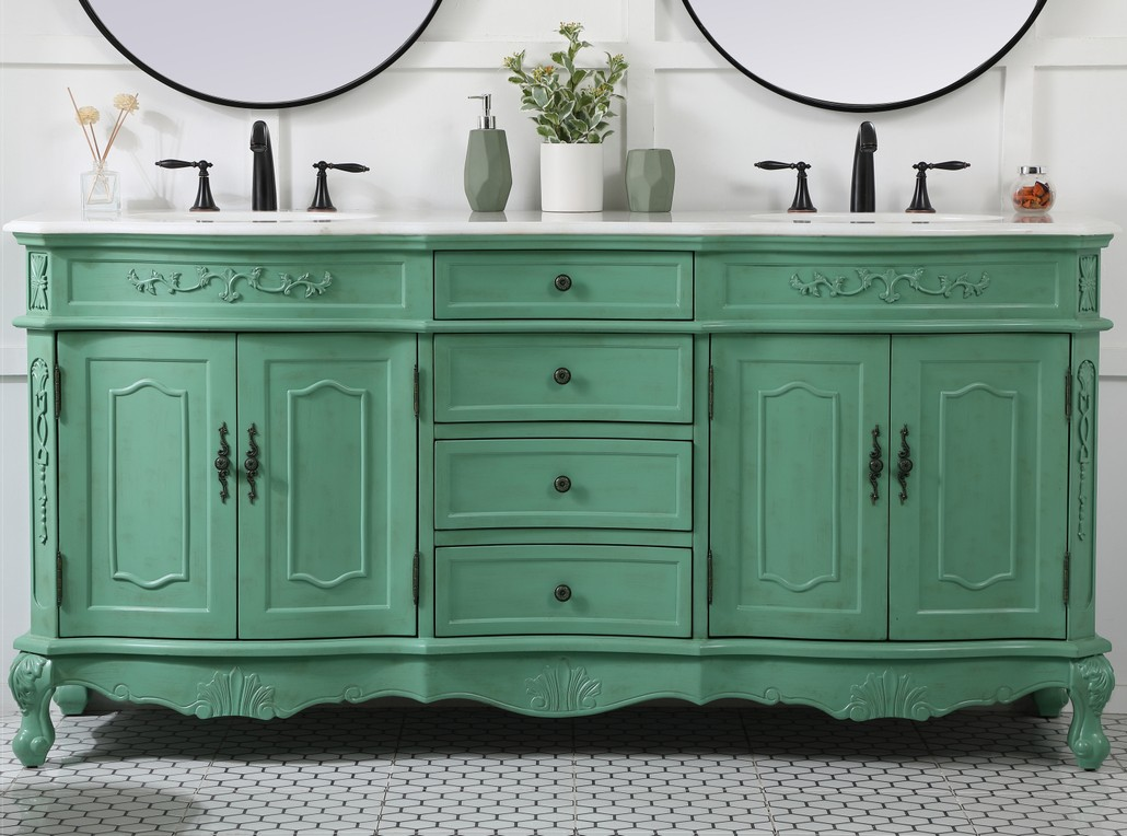 72 inch Adelina Double Bathroom Vanity in Vintage Mint