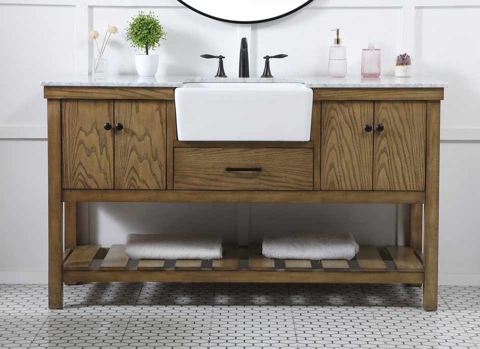 60 inch Single Bathroom Vanity in Driftwood