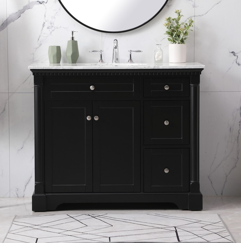 42 inch Single Bathroom Vanity set in Black